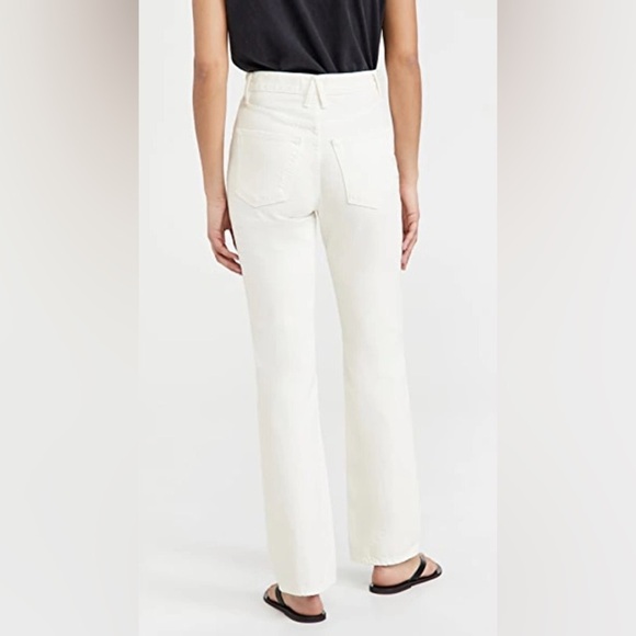 NWT SLVRLAKE London White Destructed High Rise Straight Leg Jeans $285 size 25 - Picture 13 of 16